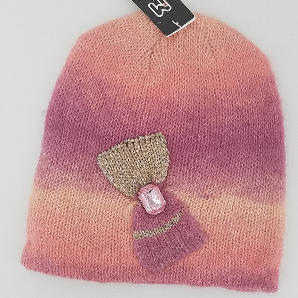 🆕️ Pink Ombre Knit Hat Embellished